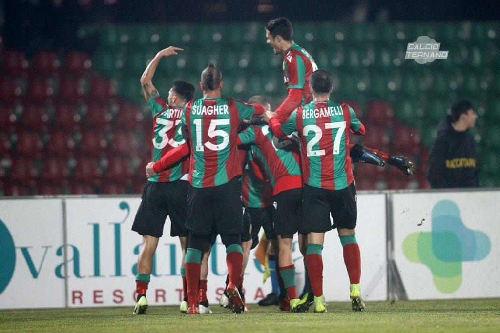 esultanza dei rossoverdi dopo il gol