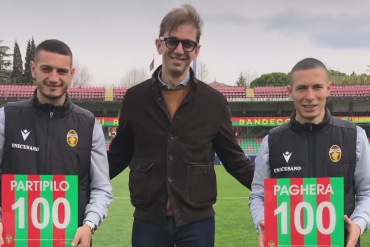 Premiazione Partipilo e Paghera - foto Instagram Ternana calcio partipilo e paghera quota 100