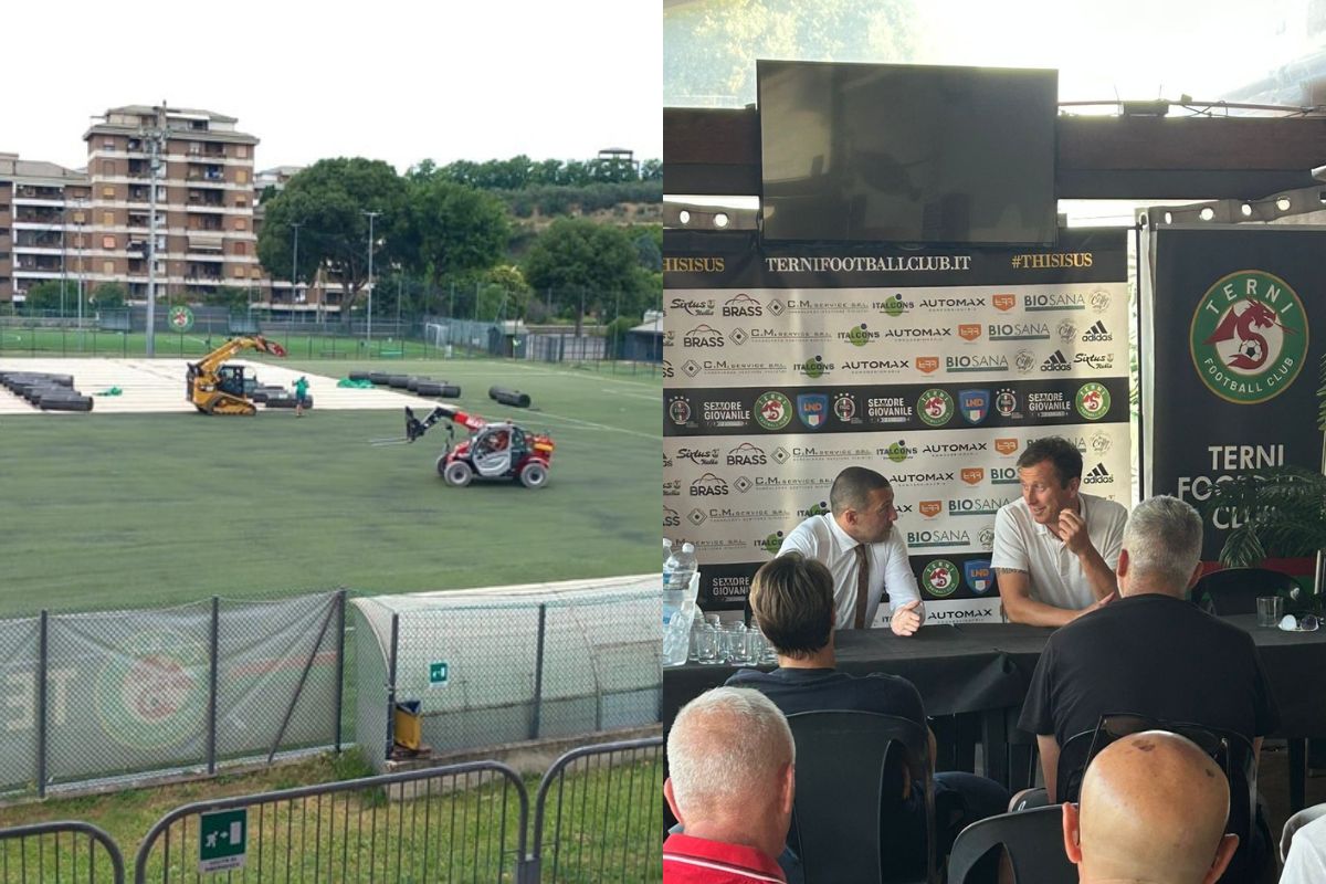 rifacimento campo e corso con Gastaldello - foto Terni FC rifacimento campo e corso con Gastaldello - foto Terni FC